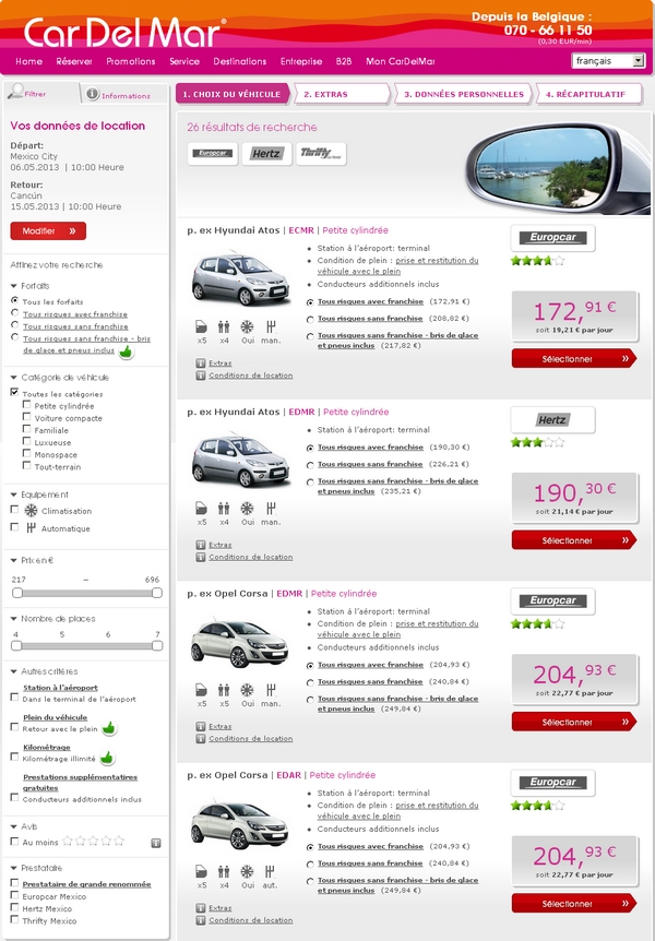 comparatif location voiture