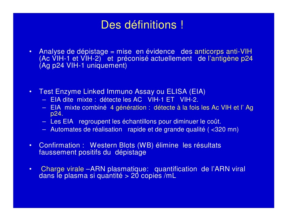 test de 3eme generation vih