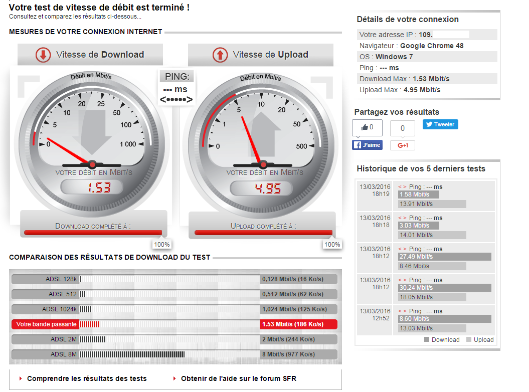test de bande passante