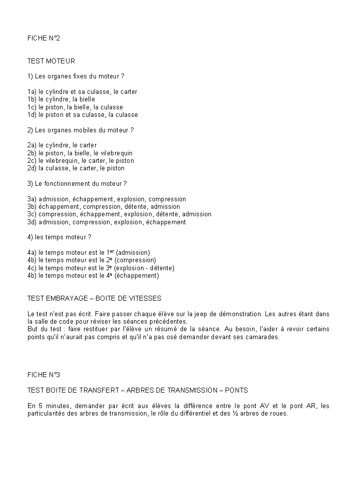 test de connaissance