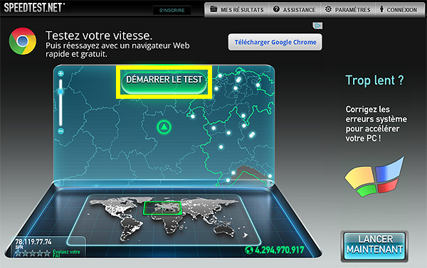 test de connexion internet