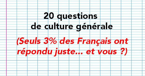 test de culture generale