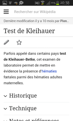 test de kleihauer positif