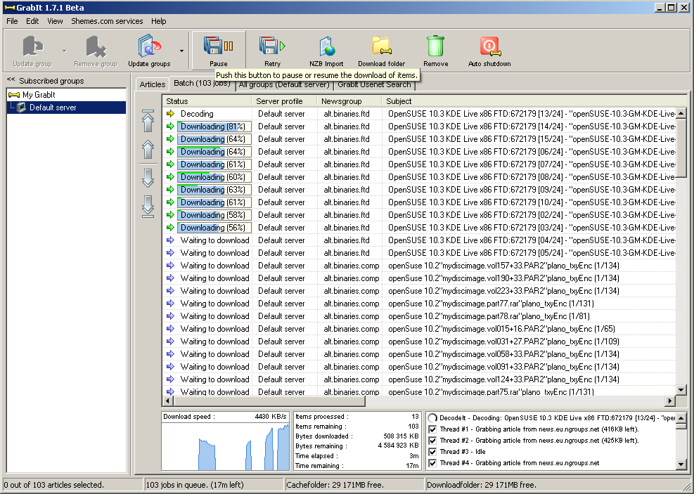 test de telechargement