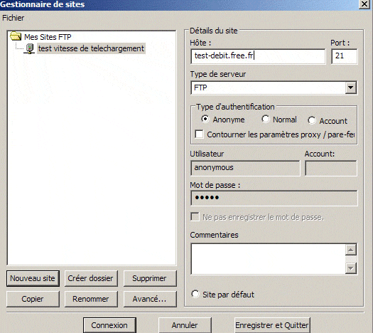 test de telechargement